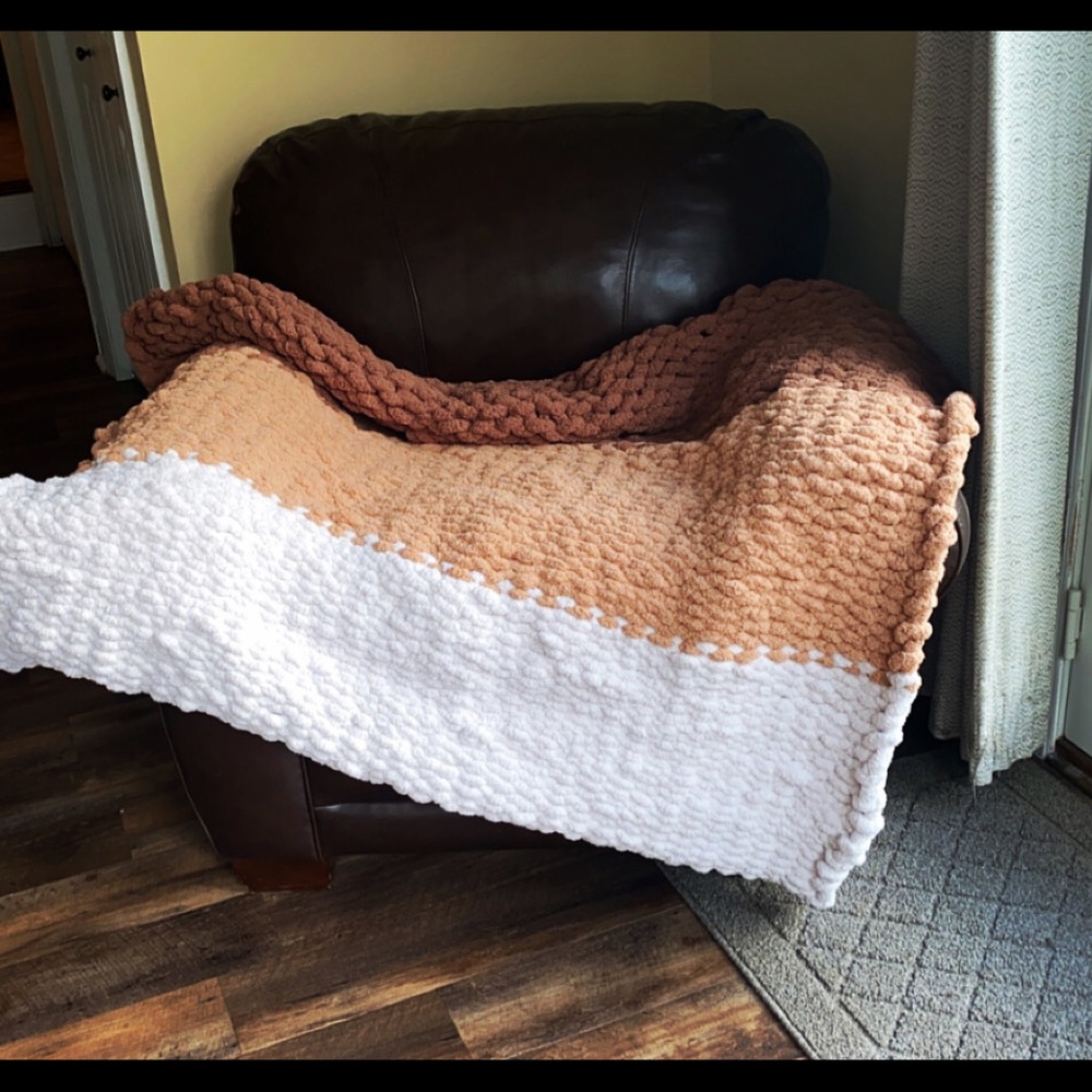 Chunky handmade knit blanket